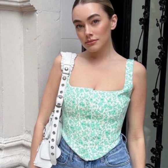 🚫SOLD🚫NWT ZARA poplin corset top sz XS - Picture 5 of 16